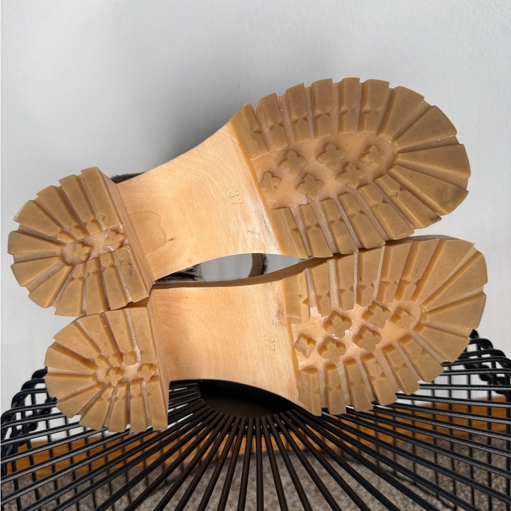 Swedish Hasbeens Zebra Print Calf Hair Clog Sanda… - image 6